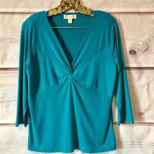 Michael Kors Teal Blue Women’s Knotted Top